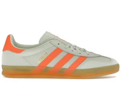 Pre-owned Adidas Originals Gazelle Indoor (women's) Sneakers In Linen Green/solar Orange/gum