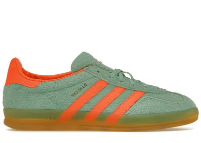 Pre-owned Adidas Originals Gazelle Indoor (women's) Sneakers In Pulse Mint/orange/gum