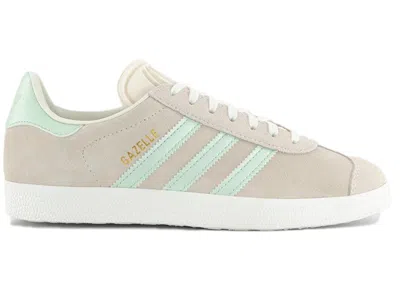 Pre-owned Adidas Originals Gazelle Metallic (women's) Sneakers In Offwhite Linen/green Metalic/linen Green