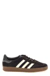 Adidas Originals Adidas By Wales Bonner Chocolate Calf Hair Adidas X Wales Bonner Gazzelle Sneakers In Burgundy