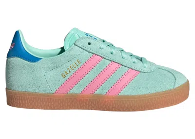 Pre-owned Adidas Originals Gazelle Sneakers In Clear Mint/bliss Pink/bright Blue