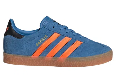 Pre-owned Adidas Originals Gazelle Sneakers In Focus Blue/solar Orange/core Black