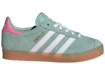 Pre-owned Adidas Originals Gazelle Sneakers In Hazy Green/cloud White/bliss Pink