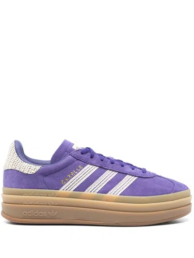 Adidas Originals Womens Gazelle Bold Brand-embellished Suede Low-top Trainers Energy Ink White Collegi In Multi