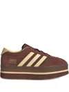 Adidas Originals Casadei Gold Leather Sandals In Brown