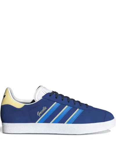 Adidas Originals Gazelle Striped Sneakers In Blue