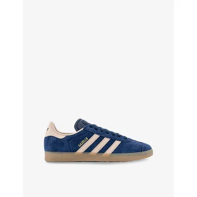 Adidas Originals Gazelle Suede Low-top Trainers In Night Indigo Wonder Taup