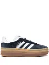 Adidas Originals Bold Striped Suede Sneakers With Gum Sole In 黑色