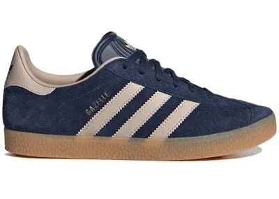 Pre-owned Adidas Originals Gazelle Taupe Sneakers In Night Indigo/wonder Taupe/gum In Multi