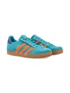 Adidas Originals Gazelle Three-stripe Suede Sneakers In Blue