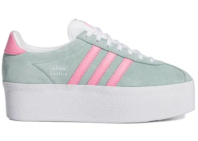 Pre-owned Adidas Originals Gazelle Up (women's) Sneakers In Hazy Green/bliss Pink/footwear White In Multi