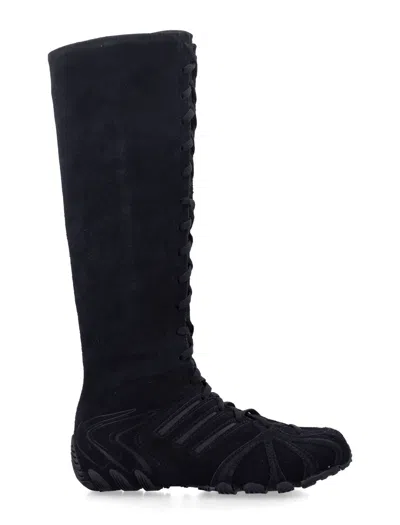 Adidas Originals Ghost Sprint Knee-high Suede Lace-up Boots In Black