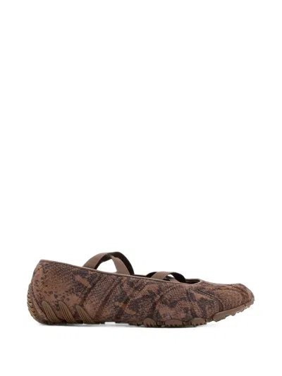 Adidas Originals Ghost Sprint Snakeskin-effect Ballet Flats In Brown