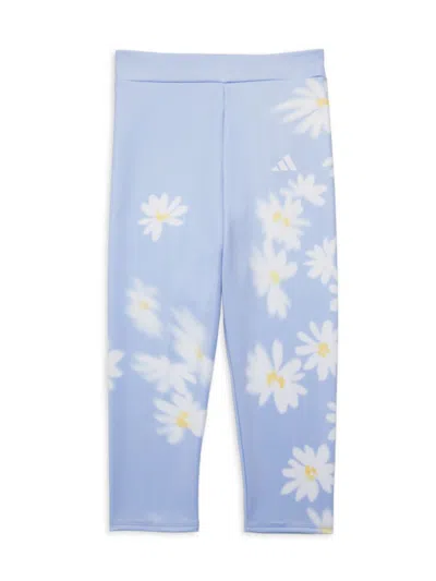 Adidas Originals Babies' Girl's Daisy Floral Leggings In Light Blue