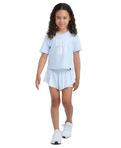 Adidas Originals Kids' Little Girls 2-pc. Short Set In Blue