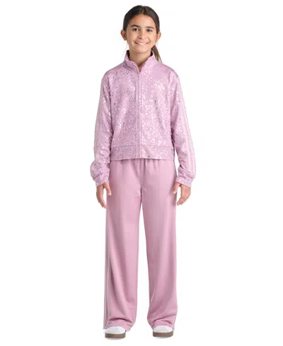 Adidas Originals Kids' Girls' 8-16 Full-zip Jacket And Wide-leg Pants, 2-piece Set In Pink