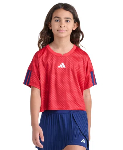 Adidas Originals Big Kid Girls Crew Neck Short Sleeve Jersey In Red