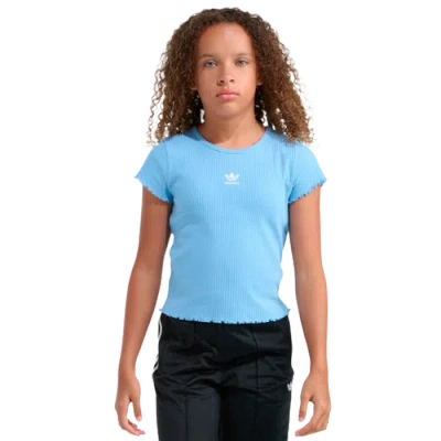 Adidas Originals Kids' Girls  Lettuce Edge Short Sleeve T-shirt In Blue