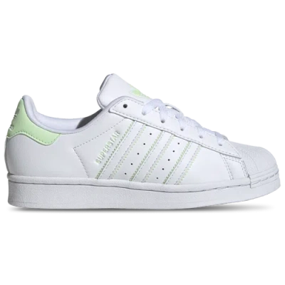 Adidas Originals Kids' Girls  Superstar In White/semi Green Spark/white