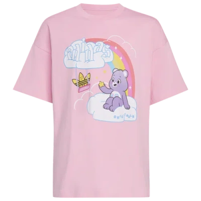 Adidas Originals Kids' Girls Originals X Care Bears 3-stripes Slim T-shirt In Pink
