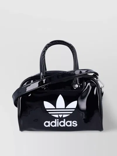 Adidas Originals Glossy Finish Mini Bowling Bag With Top Handles In Black