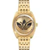 Adidas Originals Gold Stainless Steel Bracelet Watch In Gold