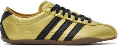 Adidas Originals Tokyo Metallic Leather Sneakers In Gold