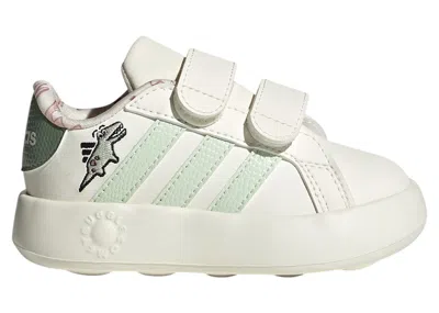 Pre-owned Adidas Originals Grand Court 2.0 Dino Sneakers In Off White/linen Green/silver Green
