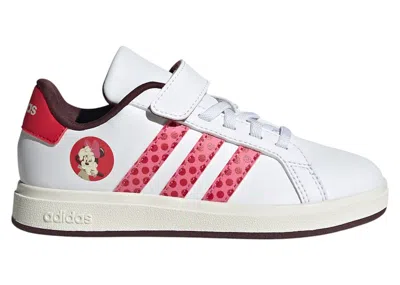 Pre-owned Adidas Originals Grand Court 2.0 Disney Minnie Mouse Sneakers In Cloud White/pink Fusion/pure Ruby