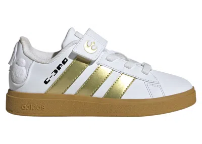 Pre-owned Adidas Originals Grand Court 2.0 Star Wars C3po Sneakers In Cloud White/gold Metallic/preloved Bronze
