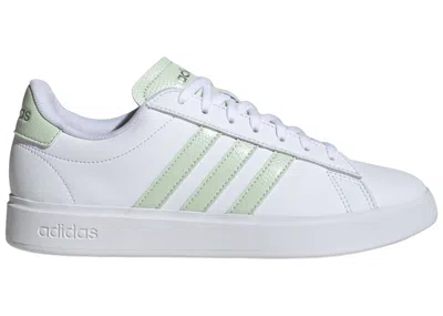 Pre-owned Adidas Originals Grand Court 2.0 (women's) Sneakers In Cloud White/linen Green/matte Silver