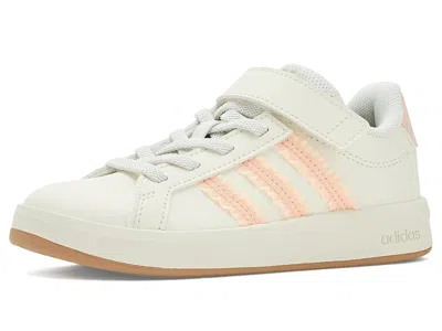 Adidas Originals Grand Court 3.0 Elastic Lace Shoes Kid's Shoes White/blush Pink/gum: 13 Little Kid M