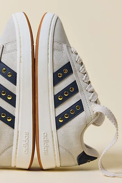 Adidas Originals Grand Court Alpha Sneakers In Alumina/carbon/matte Gold, Women's At Urban Outfitters In White