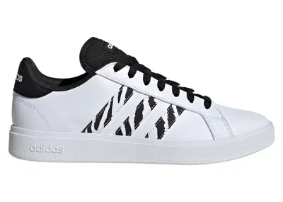 Pre-owned Adidas Originals Grand Court Base White Black Zebra Stripes (women's) Sneakers In Cloud White/core Black In Multi