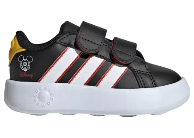 Pre-owned Adidas Originals Grand Court Disney Mickey Mouse Sneakers In Core Black/cloud White/collegiate Red