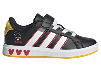 Pre-owned Adidas Originals Grand Court Disney Mickey Mouse Sneakers In Core Black/cloud White/collegiate Red