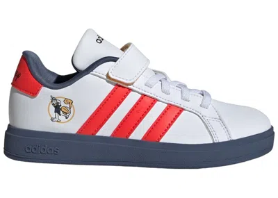 Pre-owned Adidas Originals Grand Court Disney Mickey Sneakers In Cloud White/bright Red/preloved Ink