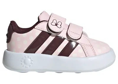 Pre-owned Adidas Originals Grand Court Disney Minnie Mouse Sneakers In Clear Pink/aurora Ruby/chalk White