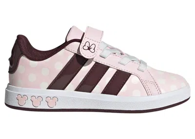 Pre-owned Adidas Originals Grand Court Disney Minnie Mouse Sneakers In Clear Pink/aurora Ruby/chalk White