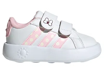 Pre-owned Adidas Originals Grand Court Disney Minnie Mouse Sneakers In Cloud White/clear Pink/chalk White