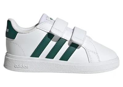 Pre-owned Adidas Originals Grand Court Lifestyle Hook And Loop Sneakers In Cloud White/collegiate Green In Multi