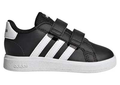 Pre-owned Adidas Originals Grand Court Lifestyle Hook And Loop Sneakers In Core Black/cloud White In Multi