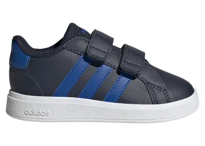 Pre-owned Adidas Originals Grand Court Lifestyle Hook And Loop Sneakers In Legend Ink/royal Blue/cloud White