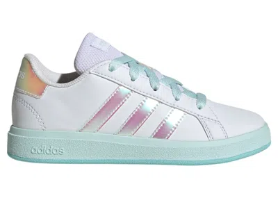 Pre-owned Adidas Originals Grand Court Lifestyle Sneakers In Cloud White/flash Aqua/halo Mint