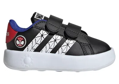 Pre-owned Adidas Originals Grand Court Marvel Spiderman Sneakers In Core Black/cloud White/semi Lucid Blue