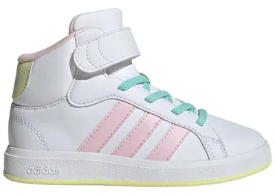 Pre-owned Adidas Originals Grand Court Mid Sneakers In Cloud White/clear Pink/ice Yellow
