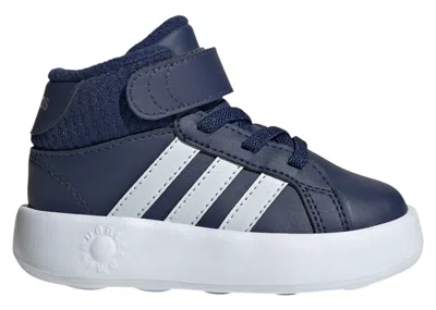 Pre-owned Adidas Originals Grand Court Mid Sneakers In Dark Blue/halo Blue/silver Metallic In Multi