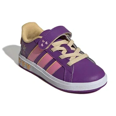 Adidas Originals Grand Court Minnie El Little Kid Girls Sneakers In Purple