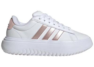 Pre-owned Adidas Originals Grand Court Platform (women's) Sneakers In Cloud White/sandy Pink Met. In Multi