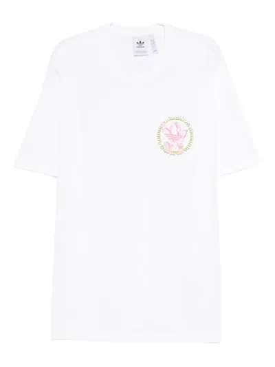 Adidas Originals Graphic-logo T-shirt In White